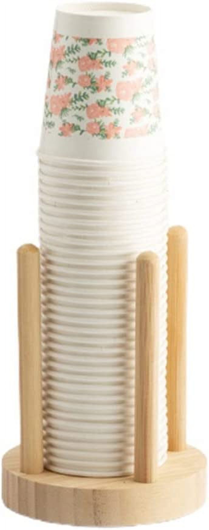Disposable Cup Storage Holder, Rack Shelf Water Tea Cups, Wood
