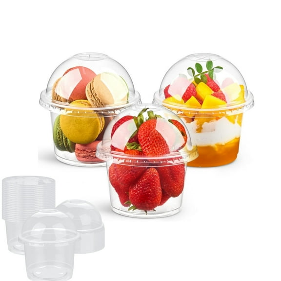 Disposable Cups,Clear Plastic Cups with Lids,Dessert Containers for Parfait,50pcs Party Serving Containers for Parfait,Pudding and Jello Shot