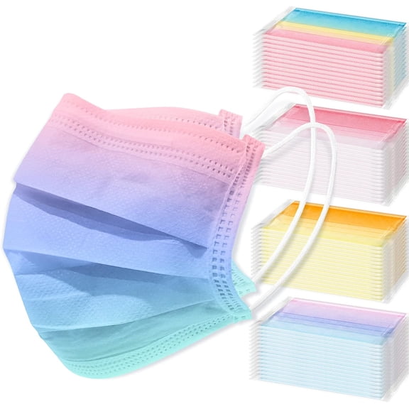 Disposable Cute Face Masks for Adults Women Men, Breathable Mask with Elastic Earloop, Full Face Protection