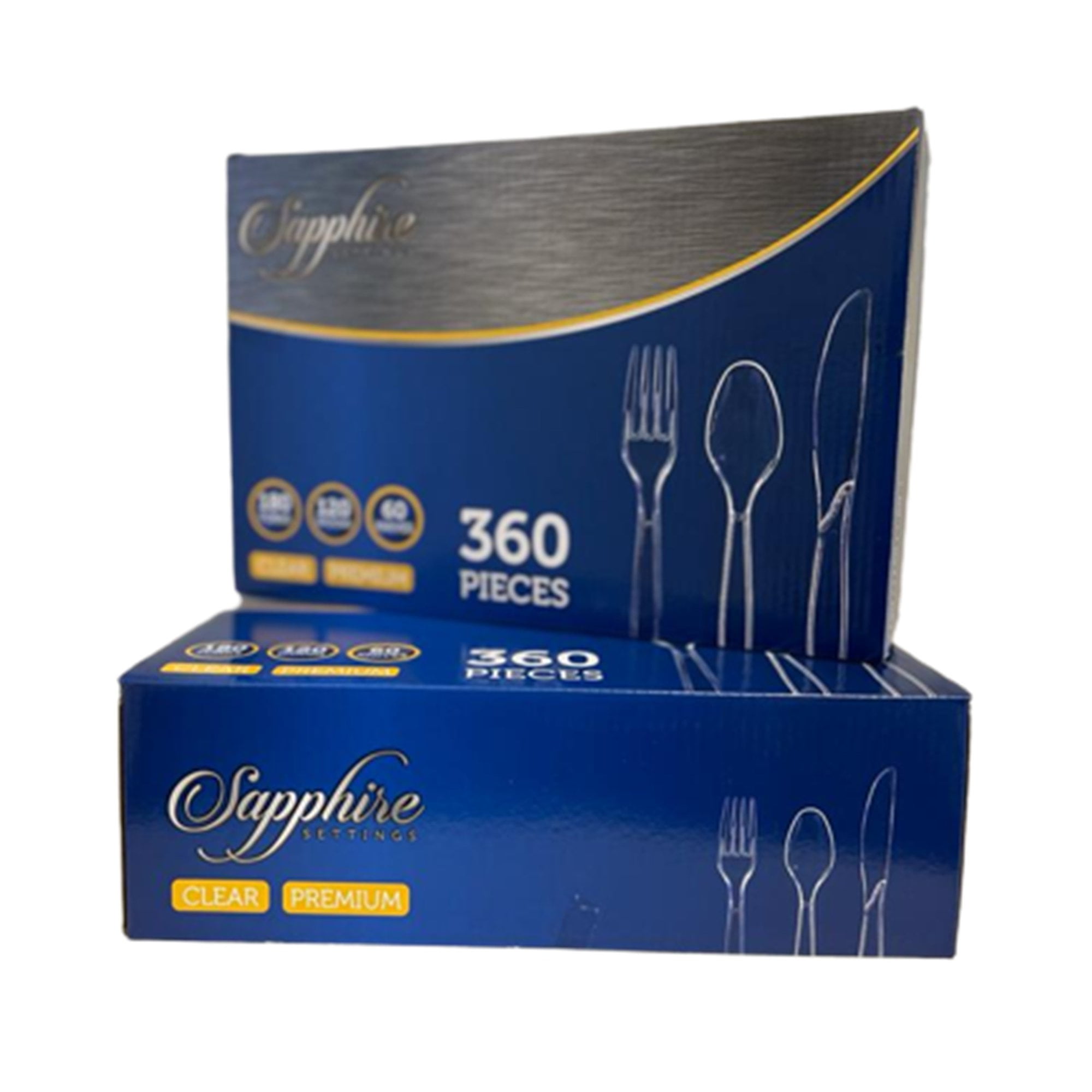 Disposable Cutlery 360 Pcs Spoons Forks Knives Plastic Party Cutlery Clear