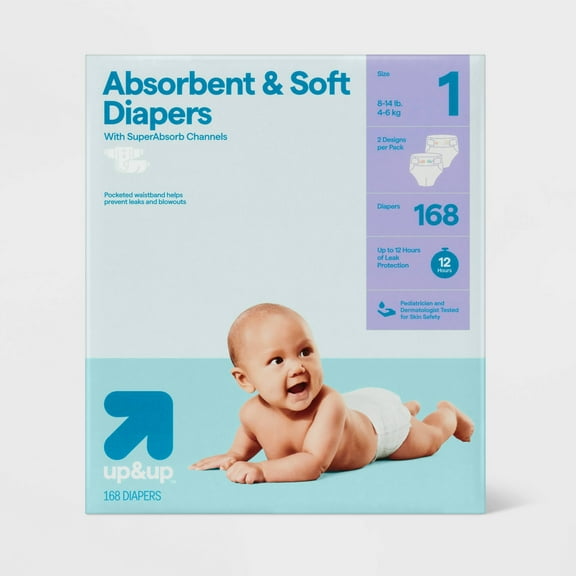 Disposable Diapers - Size 1 - 168ct