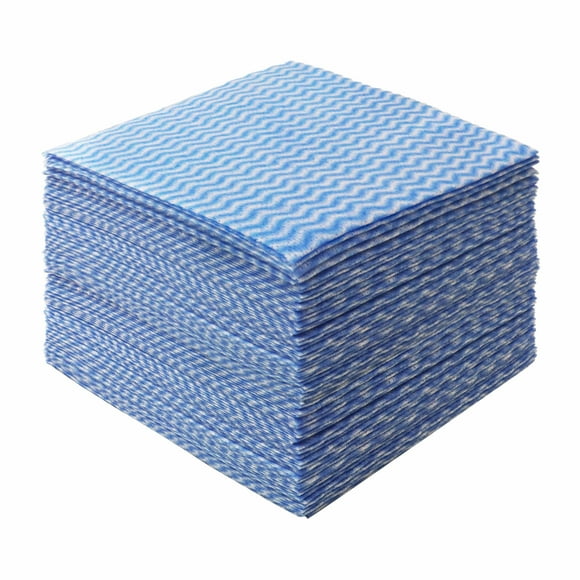 Disposable Dish Cloths Paper Towel Sets, Domestic Cleaning Towels, Multipurpose Quick-Dry Rag Dish Cloths Heavy Duty Handy Wipes for Kitchen, 50 Count Blue, 11.8" X 11.8"