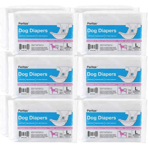Disposable Dog Diapers | Female Dog Diapers |Puppy Diapers, Diapers for Dogs in Heat, or Dog Incontinence Diapers (144 Count, Large)