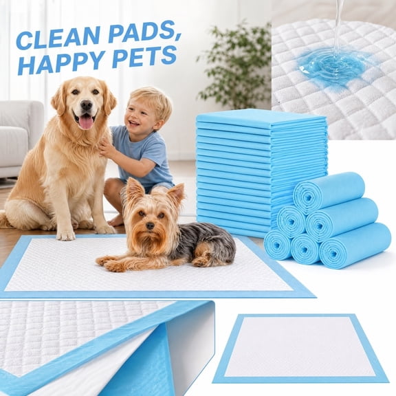 Disposable Dog Training Pads, Ultra Absorbent Deodorizing Small Wee Pads for Puppy Potty Training, Indoor Dog Potty Supplies, 13 X 18 Inch 100 Count Disposable Pee Pads for Small