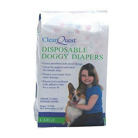 Disposable Doggie Diapers Dog Diaper Absorbant Sanitary - Bulk Packs Available (Large 30 Pack)