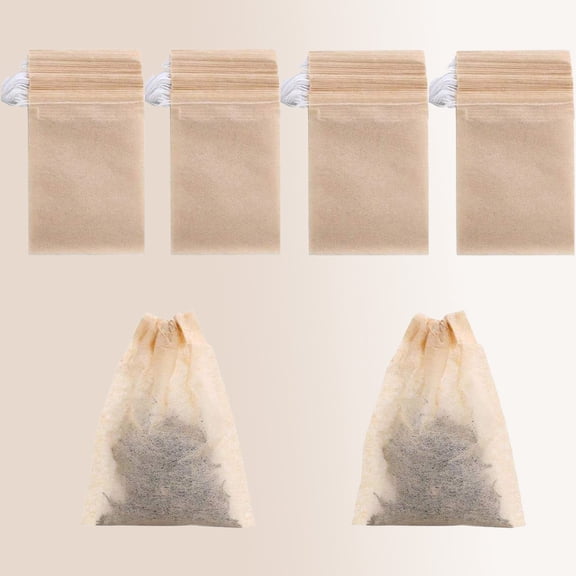 Disposable Drawstring Tea Filter Bags Unbleached Paper Tea Infuser for Loose Leaf Tea
