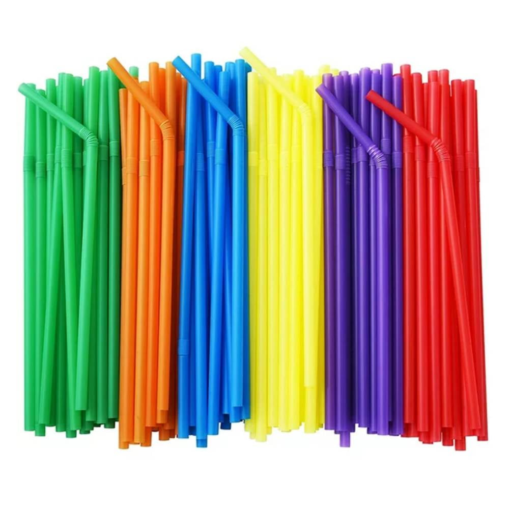 Cupture Reusable & Unbreakable Color Straws - 12 Count + Free Brush (12 Solid Colors)
