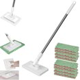 thumbnail image 1 of Disposable Dust Mop with 1/3/4/5/10 Reusable Cloths, Reusable Clamp Mop with Short Stainless Steel Handle, Mini Sweeper Mops with Pressure Clamping System, Apply to Window and Furniture, 1 of 7