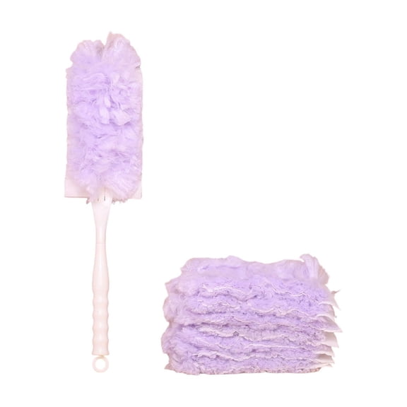 Disposable Duster Refills 10 Pack - Double Sided Electrostatic Microfiber Dust Cloths, Washable Reusable, Flexible for Hard to Reach Areas, Fits Standard Handle for Home Cleaning Purple