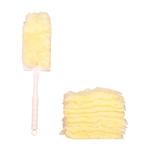 Disposable Duster Refills 10 Pack - Double Sided Electrostatic Microfiber Dust Cloths, Washable Reusable, Flexible for Hard to Reach Areas, Fits Standard Handle for Home Cleaning Yellow