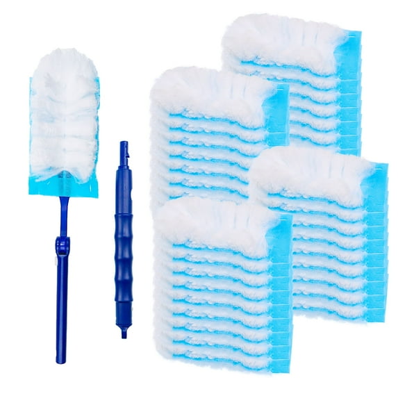 Disposable Duster Refills Bulk, Extendable Heavy Duty Dusters Refills 360 Degree Multi Surface Dusting Brush Replacement Head with Handle for Cleaning Home, Blinds, Ceiling Fans 100 Count