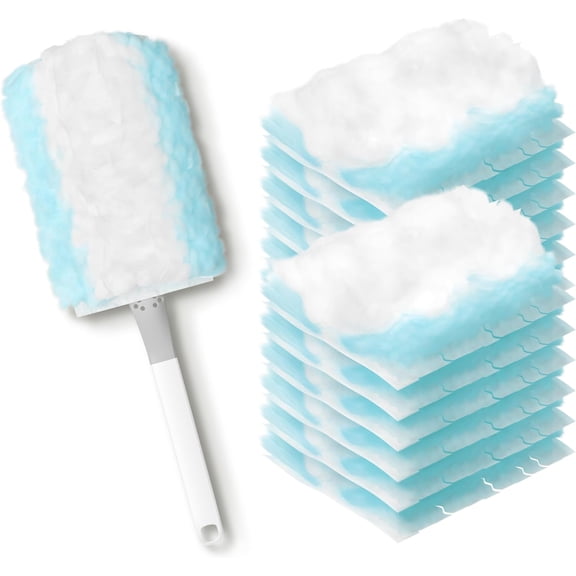 Disposable Dusters for Cleaning, Heavy Duty Refills, Multi-Surface Dusting Brush for Pet Hair and Home Cleaning - Blue