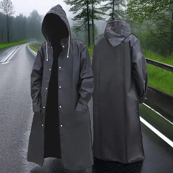 Disposable EVA Rain Poncho, Hooded Waterproof Raincoat with Portable Design for Camping Hiking Travel Motorcycle Outdoor Use