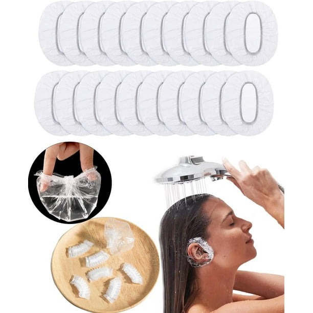 Disposable Ear Covers for Shower, 100 Pack Waterproof Ear Covers