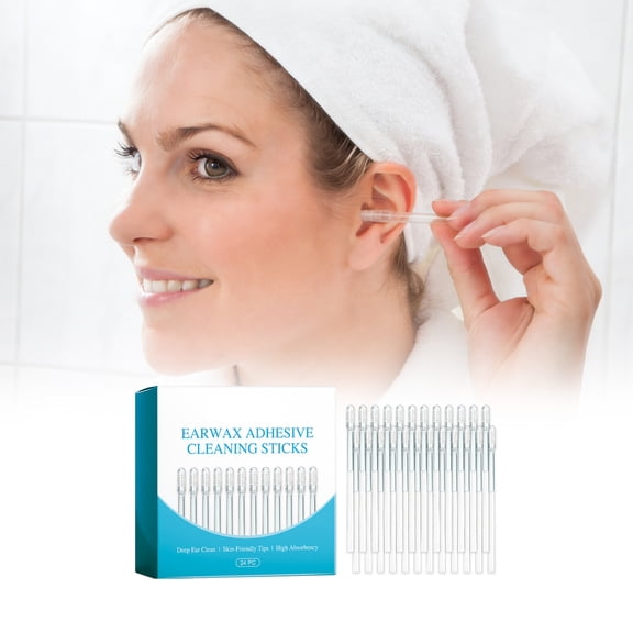 Disposable Ear Wax Cleaner Stick - Adhesive Ear Pick for Earwax Removal Tool with Soft Tip for Gentle Cleaning - Portable Ear Cleaning Stick for Home Travel Office Use - 20 Pack