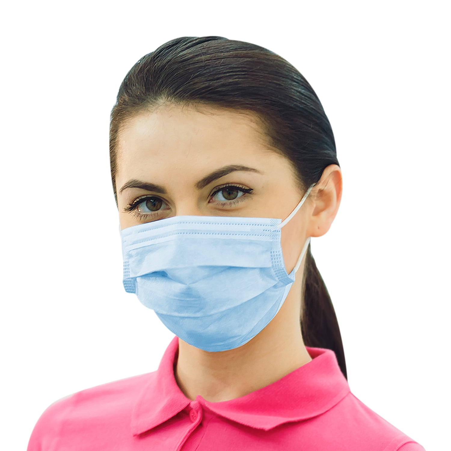 Disposable Earloop Face Masks Case of 500 Color Blue