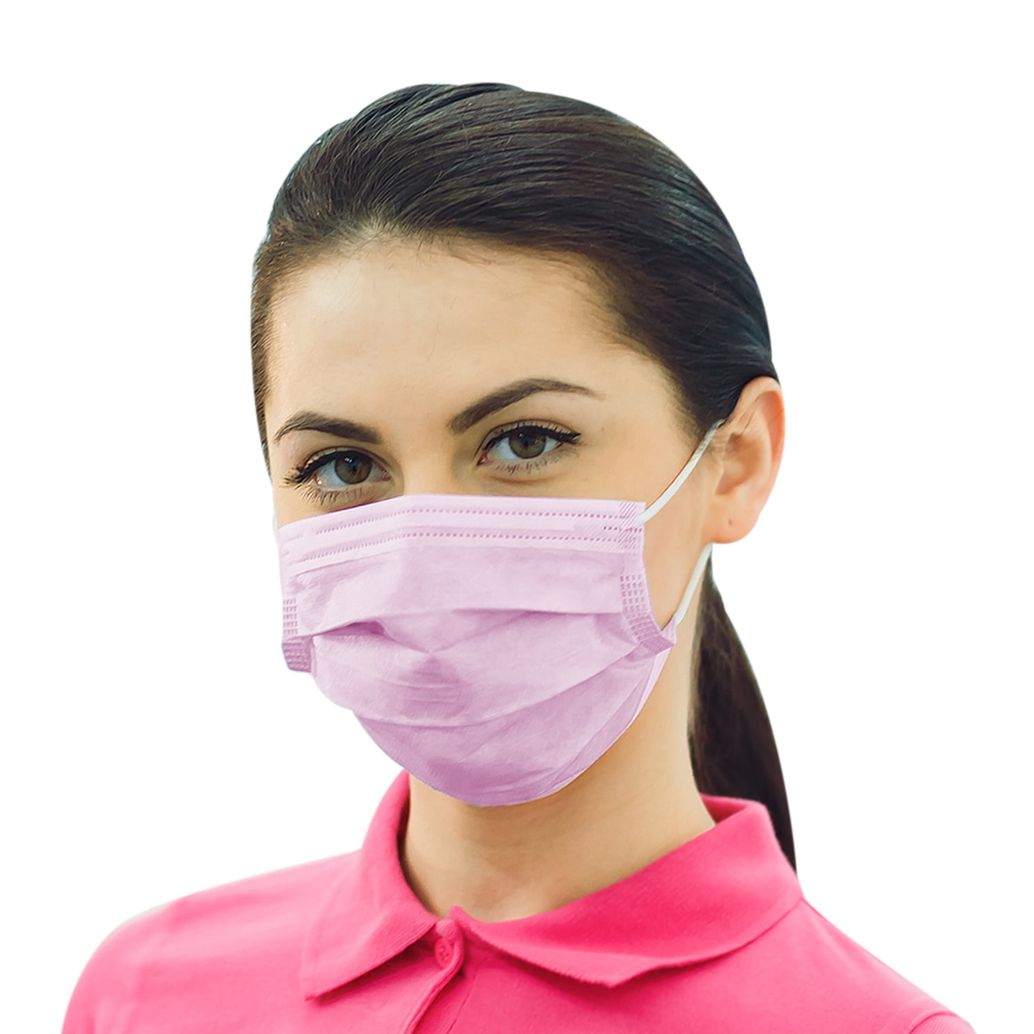 Disposable Earloop Face Masks Case of 500 Color Pink