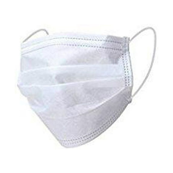 Disposable Earloop Pleated Face Masks 3 Ply (Pack of 50) White