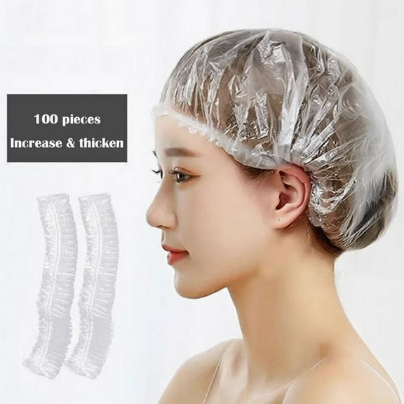 Disposable Elastic Shower Cap Waterproof for Hotel Home Bathing Spa Hair Salon 100pcs/set