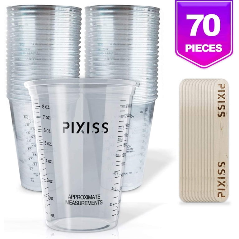 Disposable Epoxy Resin Mixing Cups Clear Plastic 10-Ounce 50-Pack For  Measuring Paint Epoxy Resin Supplies - Graduated Measurements in ML and OZ  - ...