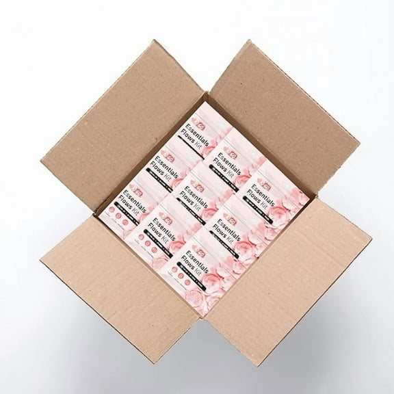 Disposable Essential Flows Period Kit for Girls and Teens - 3 Pantyliners, 2 Maxi Pads & Feminine Wipe | Confidence & Hygiene Essentials for School, First Period, Bulk for Charity (PINK STYLE) (50)