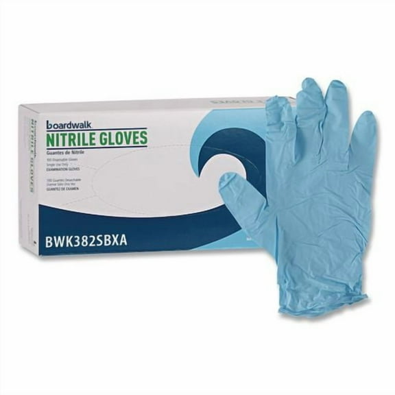 Disposable Examination Nitrile Gloves, Powder-Free, Small, 5 mil Thick, 9.5" Long, Blue, 100/Box | Bundle of 2