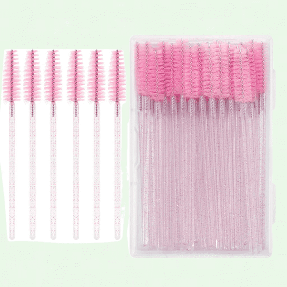 Disposable Eyebrow Brush, 50PCS Crystal Mascara Wands, Hygienic and Convenient Makeup Tool for Salons, Travel, and Weddings