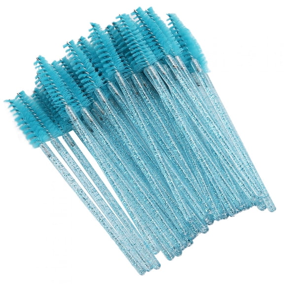 Disposable Eyebrow Brush, Disposable Eyelash Brush, 50pcs For Practice Makeup Light Blue
