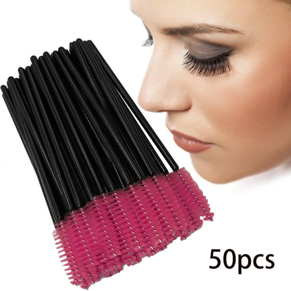 Disposable Eyelash Brush Awwp Blowout Prices 50Pcs Disposable Eyelash Brush Mascara Applicator Eyelash and Eyebrow Brush Set, Beauty Instrument Red Beauty Tools