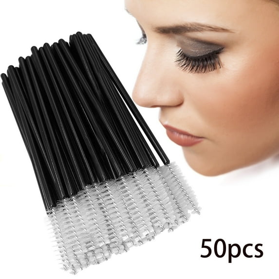 Disposable Eyelash Brush Awwp Blowout Prices 50Pcs Disposable Eyelash Brush Mascara Applicator Eyelash and Eyebrow Brush Set, Beauty Instrument White Beauty Tools