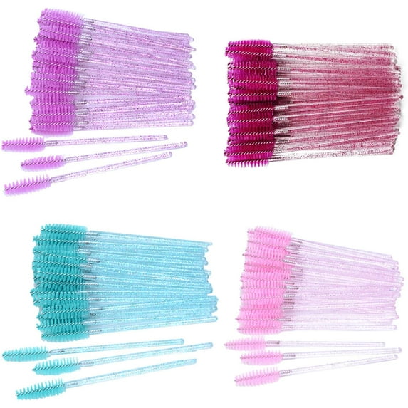Disposable Eyelash Brushes Eyebrow Castor Oil Brush Mascara Wands Cosmetic Makeup Tools Eye Lash Spoolie Wand Extensions Eye Make-up (Aqua Teal)