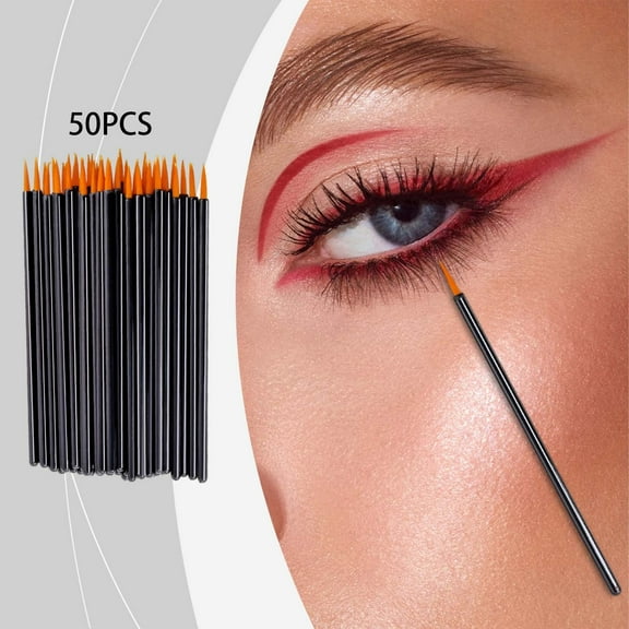 Disposable Eyeliner Brush, Eyeliner Brush Set, 50PCS Disposable Makeup Brushes for Gel Liquid Pencil Eyeliner, Hygienic One-Time Use, Ergonomic Handle for Precise Application and Makeup Artists