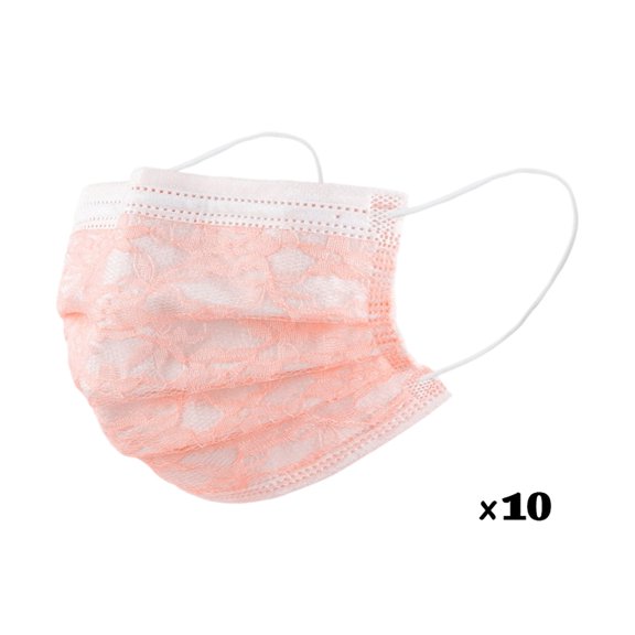 Disposable Face Cover 3-Layer Non-Woven Elastic Ear Loops 10 Count Adult Daily Use