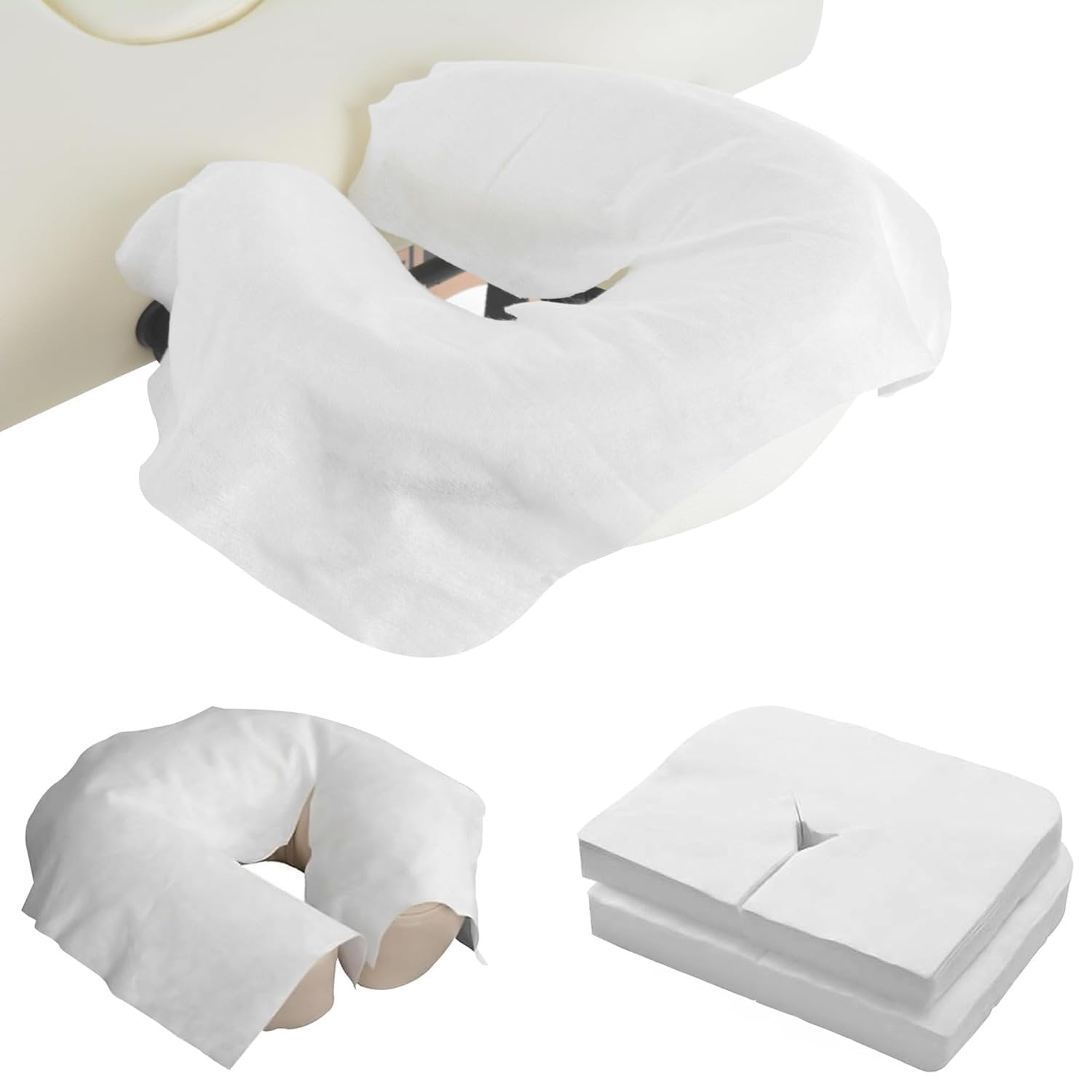 Disposable Face Cradle Covers for Massage Table 12 x 16 Inch. Pack of 1000 Viscose and Polyester