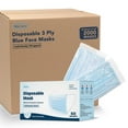 thumbnail image 1 of Disposable Face Mask, 3-Ply with Ear Loop (40 Pack of 50 Individually Wrapped - 2000 Total) - Blue, 1 of 12