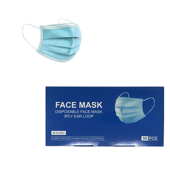 Disposable Face Mask - 50 Pack