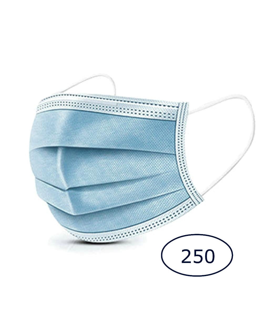 Disposable Face Mask Cover Breathable Dust Protection Mask, Blue, Size: 250
