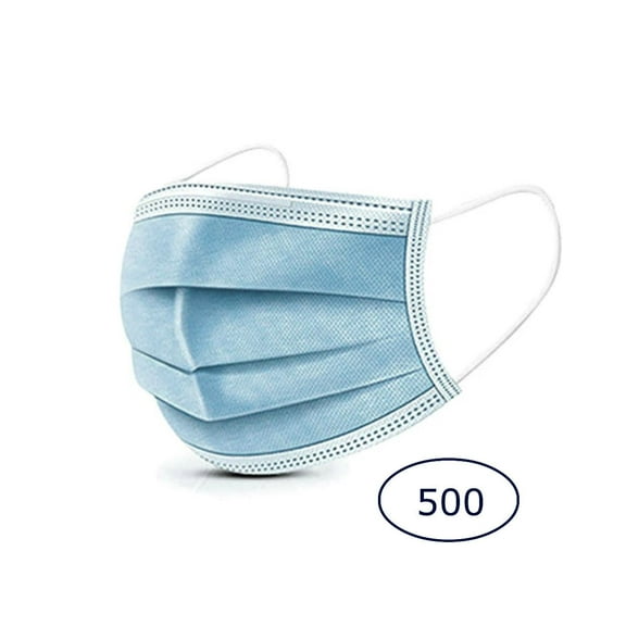 Disposable Face Mask Cover Breathable Dust Protection Mask, Blue, Size: 500