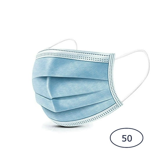 Disposable Face Mask Cover Breathable Dust Protection Mask, Blue, Size: 50