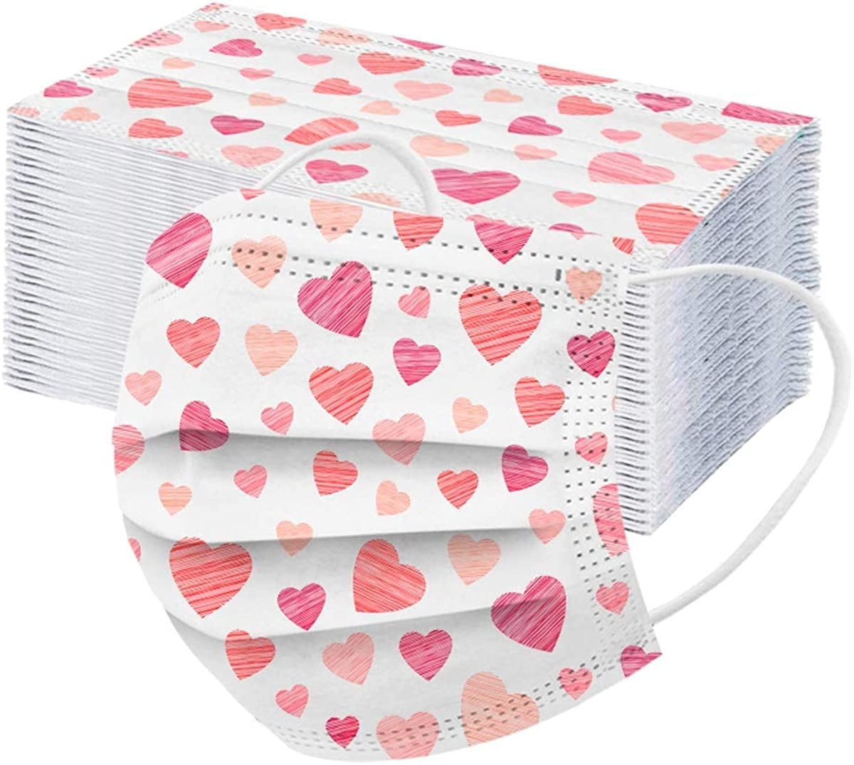 Disposable Face Masks, Face Masks of 50 Pack Disposable Mask Camouflage Printed Adult