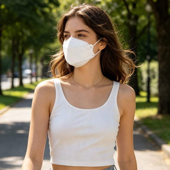 Disposable Face Masks, Kn95 Masks for Adults, Disposable Masks for Adults, Face Mask with Earloops, 10 Pack White Morandi Kn95 Steel Masks, 8X3 Inch 3D Contoured Fit, Suitable for