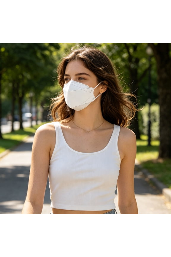 Disposable Face Masks, Kn95 Masks for Adults, Disposable Masks for Adults, Face Mask with Earloops, 10 Pack White Morandi Kn95 Steel Masks, 8X3 Inch 3D Contoured Fit, Suitable for