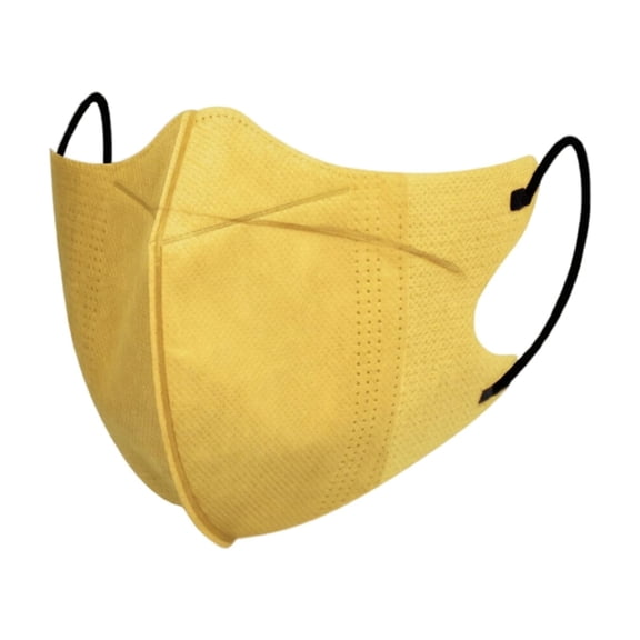 Disposable Face Masks, Yellow 3D Style 10 Pack Masks for Adults, Breathable Face Mask for Daily Outdoor Indoor Use
