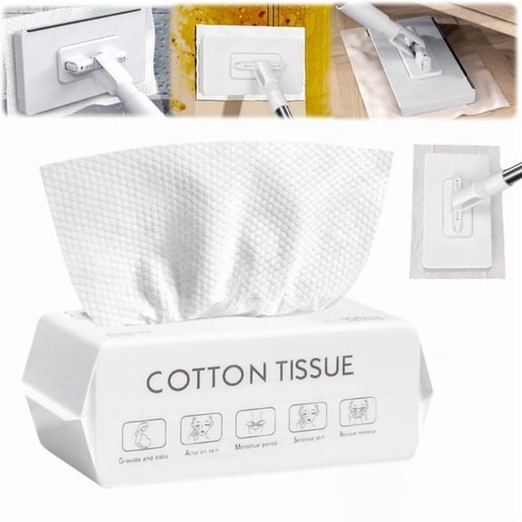 Disposable Face Towel Face Cloths Lazy Mop Wet and Dry, Snap Grip Mini Mop Changing Cloth, Washing Soft Dry Wipes Cloths Towelettes for House Wall Bathroom Toilet Corners Door Window(1pack)