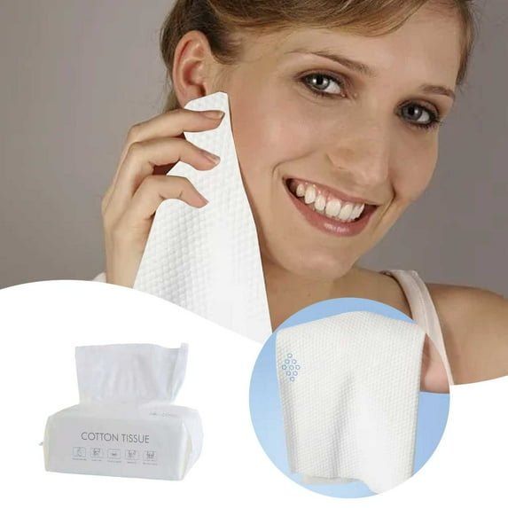 Disposable Face Towel Facial Eye Nail Make Up Removing Cotton Tissue, Multi-Purpose for Skin Care, Facial Tissue for Cleansing Washing and Drying