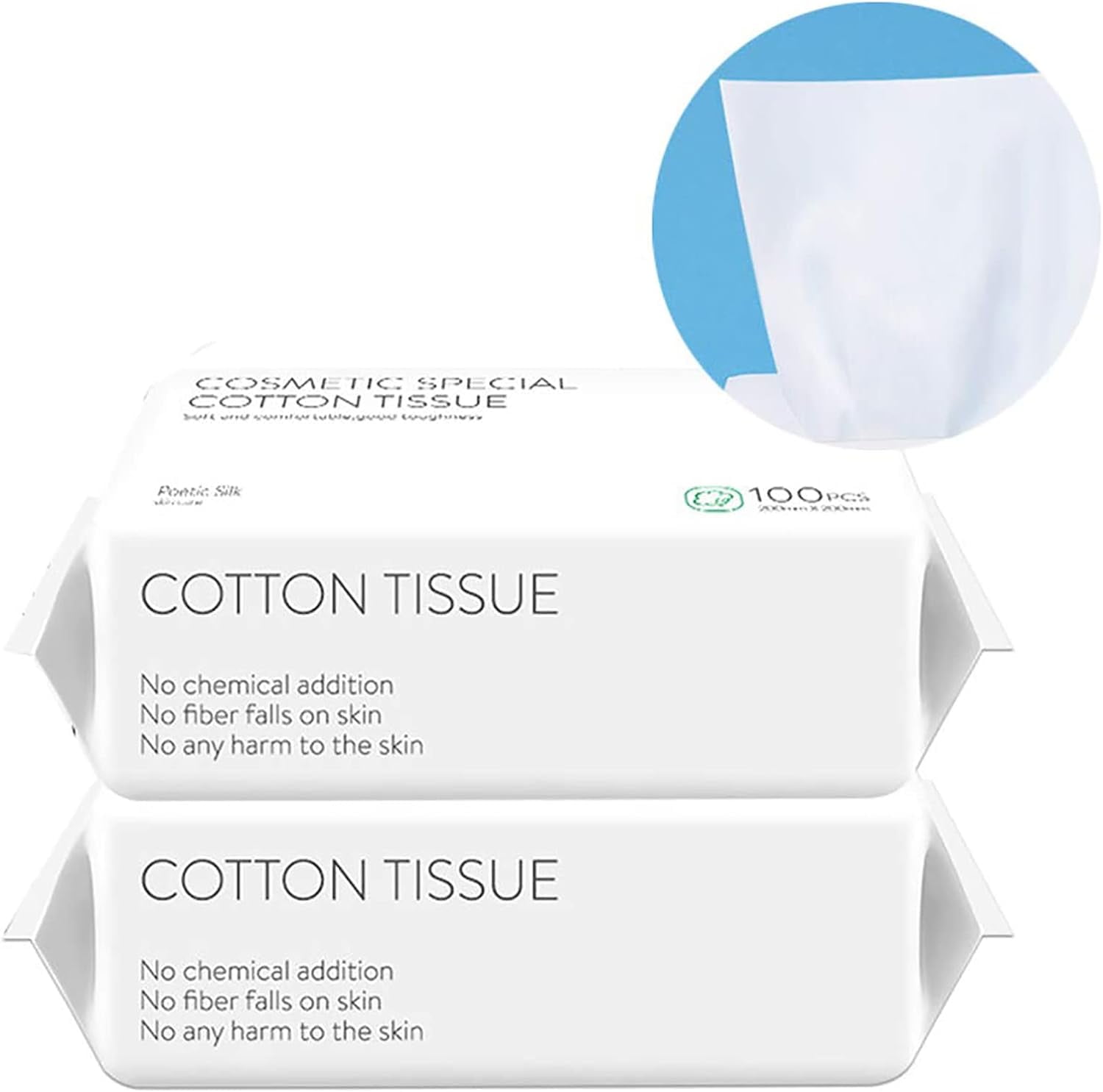 Disposable Face Towel Facial Tissue Soft Cotton Facial Cleansing Cloths Towelettes Dry for Cleaning Office Travel Makeup Remove(2 PACK)