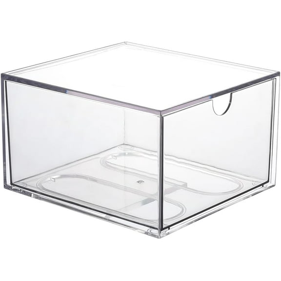 Disposable Face Towel Holder Face Cloth Storage Box Clear Acrylic Stackable Makeup Clean Skin Club Towels Organizer Container Bin with Drawer for Bathroom Coutertop Accessory 6.5 x 6 x 3.9