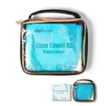 thumbnail image 1 of Disposable Face Towel Travel Case with 15 Count XL Refillable Towels – Slim, Lightweight, Waterproof, Transparent Skincare Organizer for Women, Moms, Gym, Camping, and Travel, 1 of 9