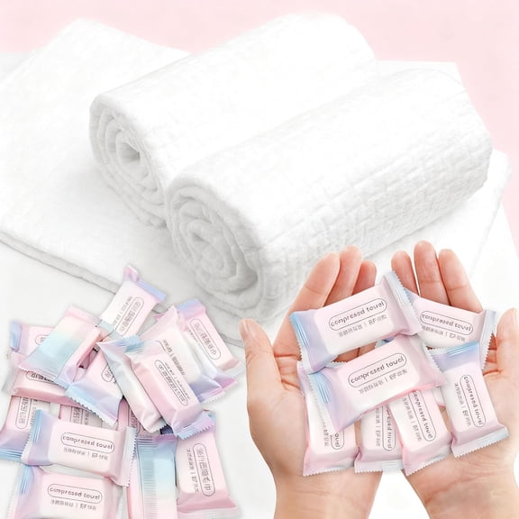 Disposable Face Towel - Travel Towel Compressed Towel Tablets & Camping Towel - Coin Tissues Expands in Water - Magic Washcloths for Kitchen Hiking Sport