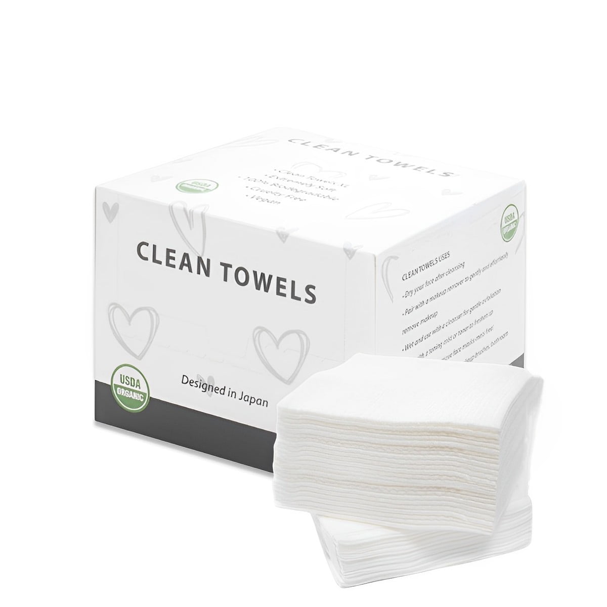 Disposable Face Towels, Biodegradable Facial Towels, USDA Organic Super